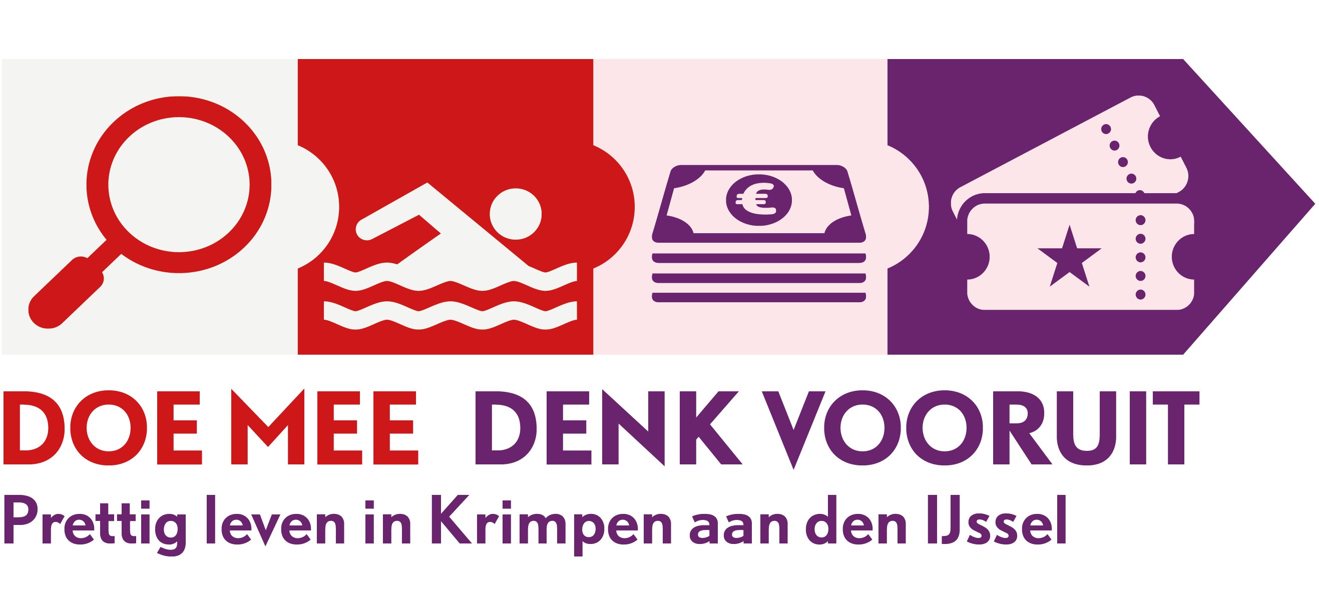 Beeldmerk van de campagne: Doe mee denk vooruit, prettig leven in Krimpen aan den IJssel.