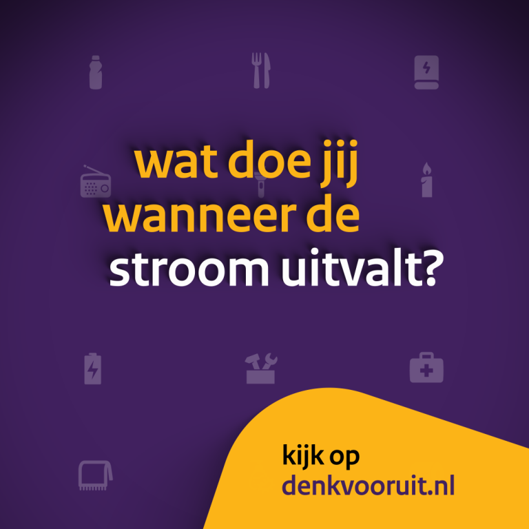 Wat doe jij wanneer de stroom uitvalt? Kijk op denkvooruit.nl.